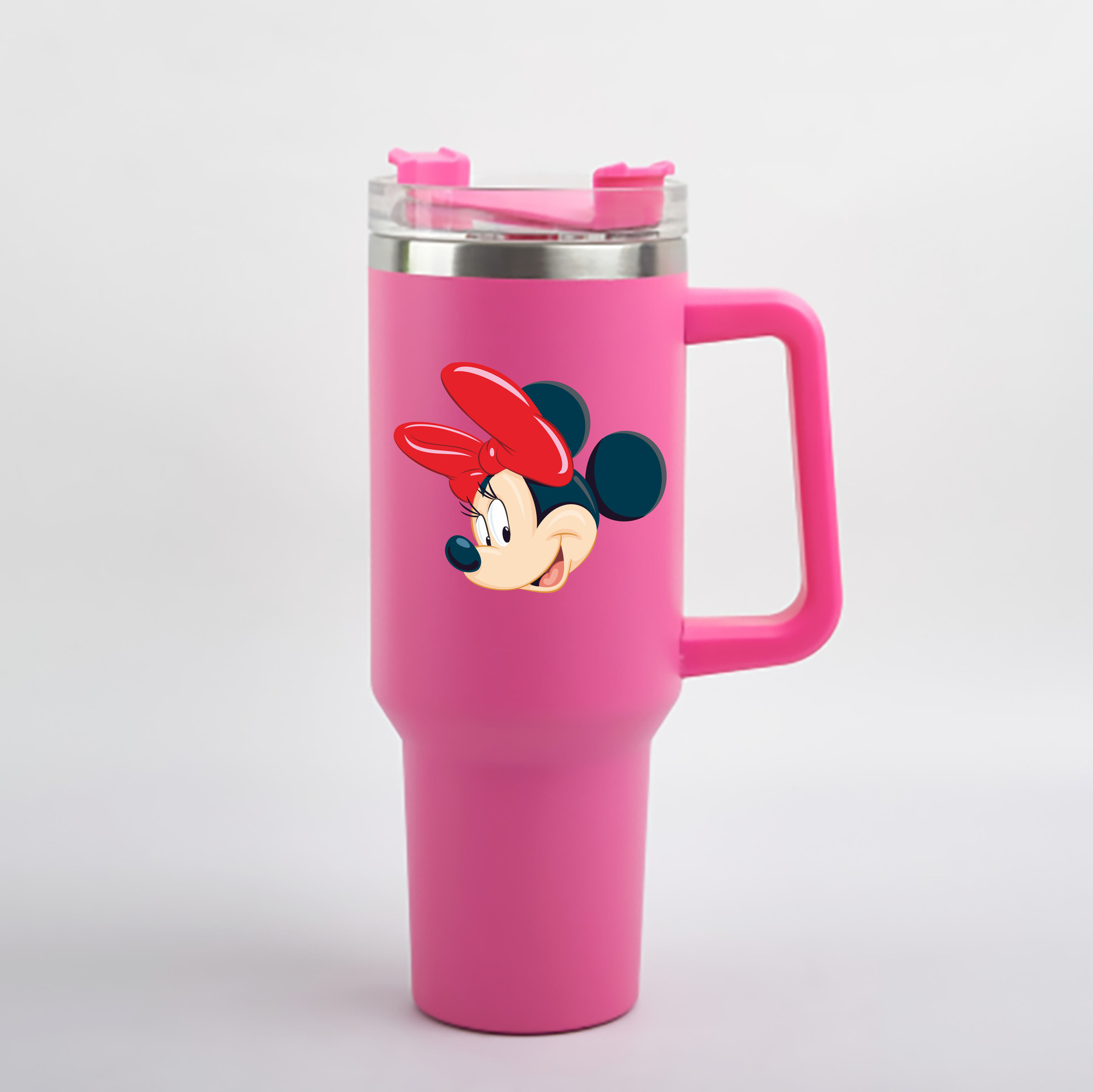 （画像用） ミッキーマウス Mickey Mouse 1200mL車用タンブラー - クリスタルステッカー（プラスチックストロー付き）
